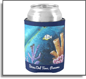 The Blue Coconut - Bocas Del Toro, Panama - Island Art by Yotigo Koozie